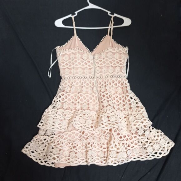 Lulus Beauty and Lace Crochet Mini Dress in White Nude Size S - Picture 5 of 6